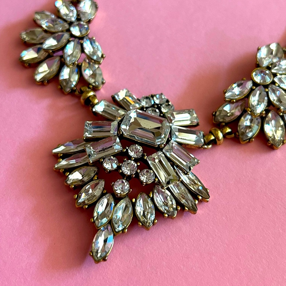 J. Crew Gold Rhinestone Necklace